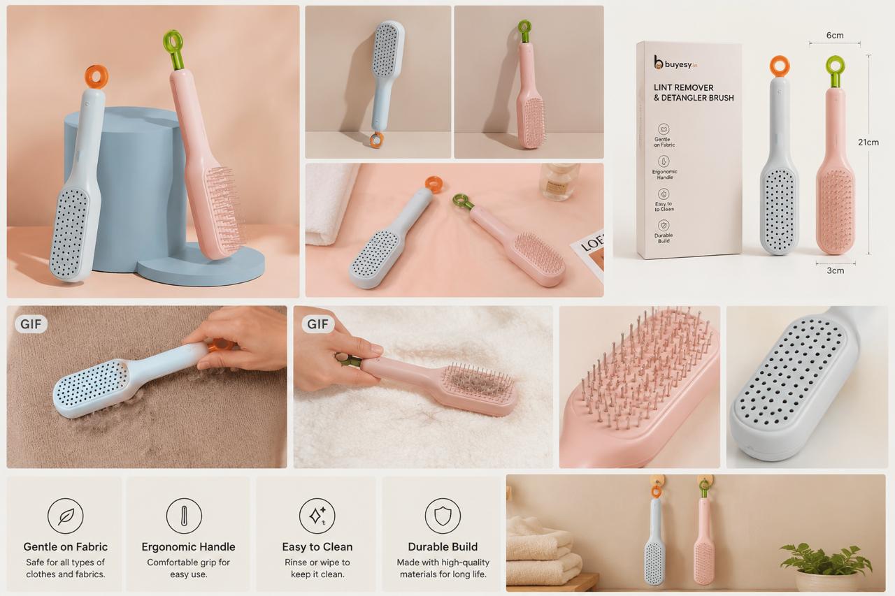 Self-cleaning Anti-static Massage Comb for Adults and Kids
